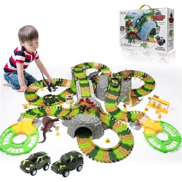 Dinosaur Train Toys for Kids 3 4 5 6 7 Years, Longer Track, 6 Realistic Jurassic - Picture 1 of 6